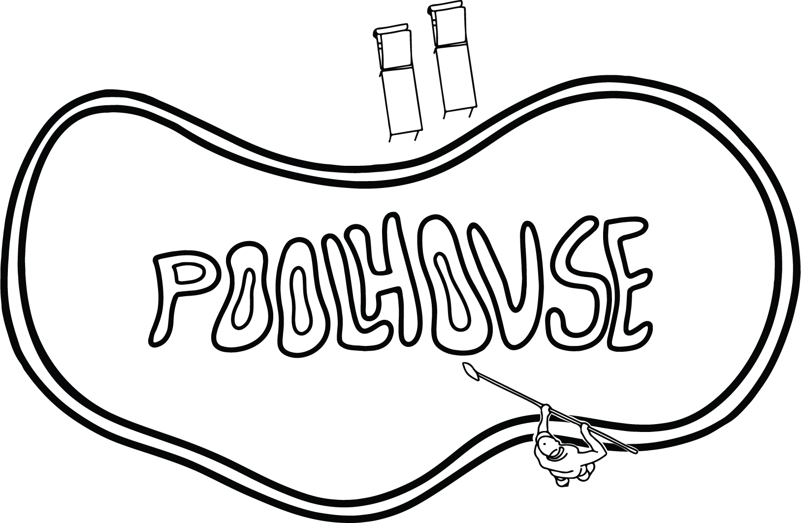 Poolhouse supporting pool mark with logo