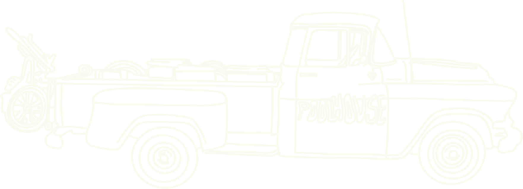 Illustrated tan Poolhouse pool service truck